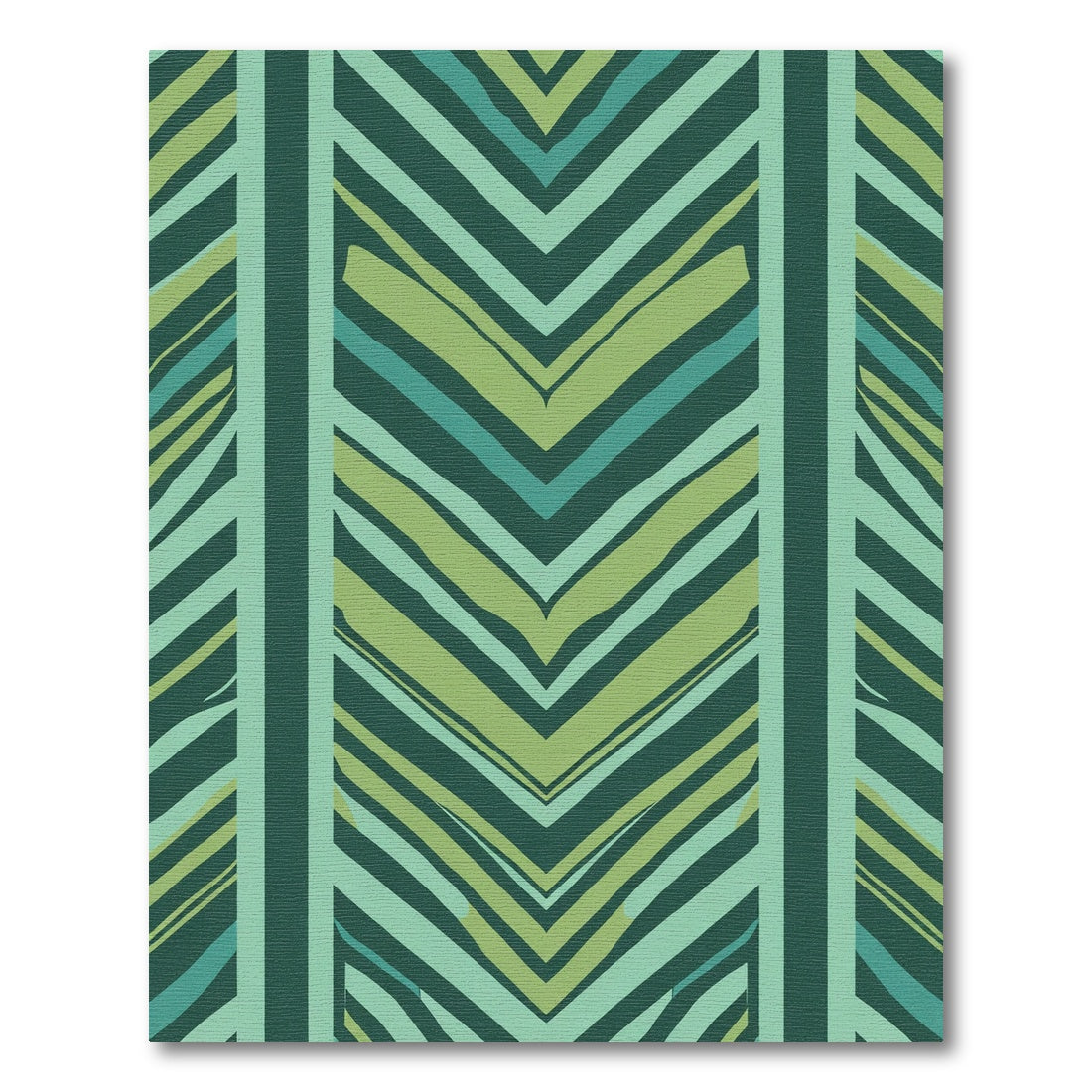 Teal Green Chevron Stripe Rug