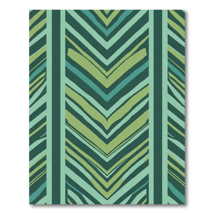 Teal Green Chevron Stripe Rug