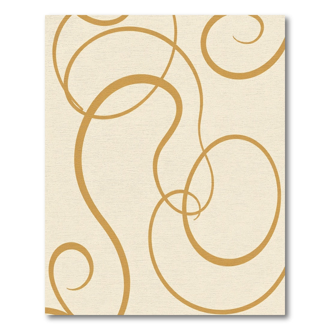 Golden Swirl Script Abstract Rug