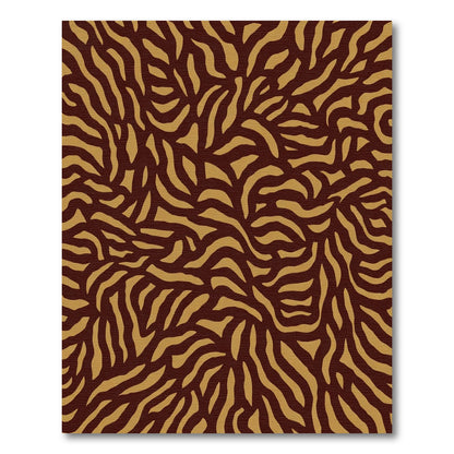 Amber and Maroon Abstract Swirls Rug