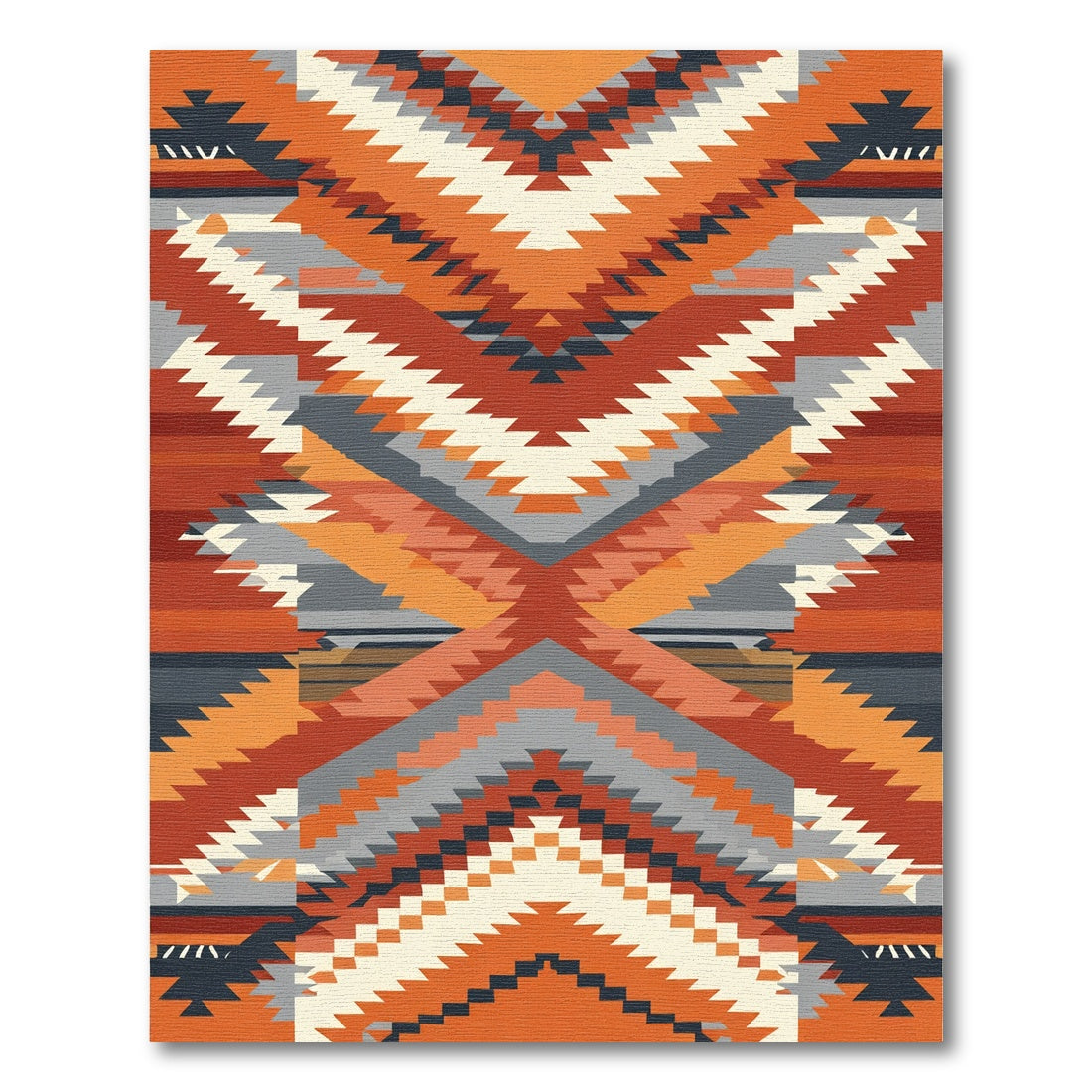 Terracotta Ochre Abstract Staircase Rug