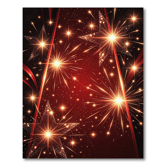 Sparkling Amber Starburst Fireworks Rug