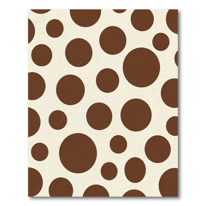 Brown White Polka Dot Circles Rug
