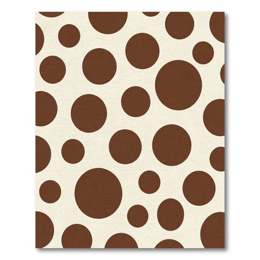 Brown White Polka Dot Circles Rug