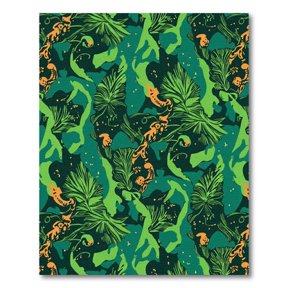 Lush Green Orange Jungle Tropics Rug