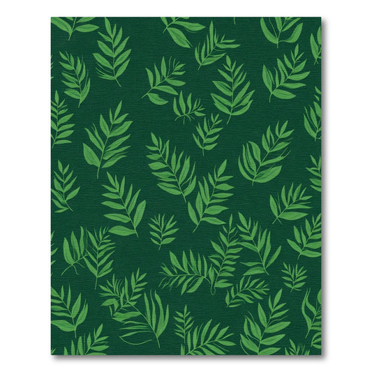 Emerald Green Palm Frond Tapestry Rug