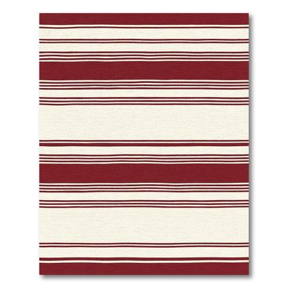 Crimson Cream Wide Stripe Rug