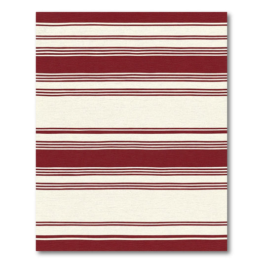 Crimson Cream Wide Stripe Rug