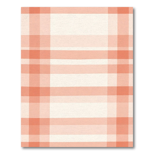 Coral Plaid Stripes Rug