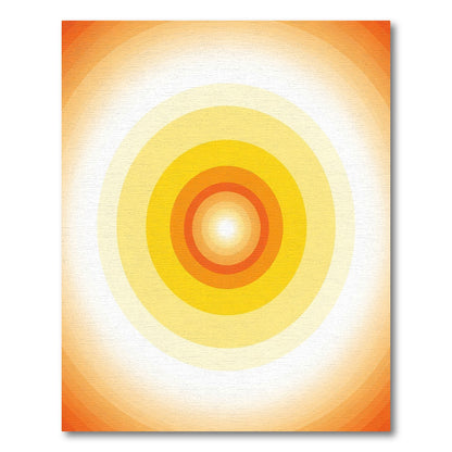 Radiant Orange Concentric Circles Rug