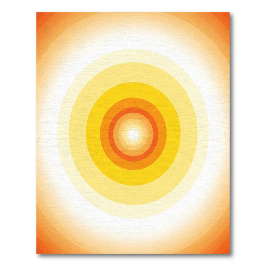 Radiant Orange Concentric Circles Rug