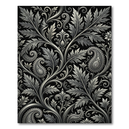 Ethereal Silver Paisley Flourish Rug