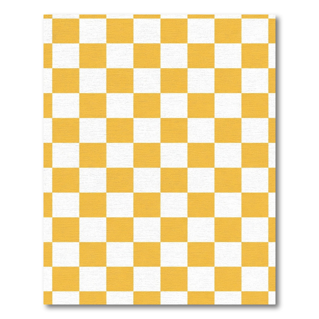 Golden White Square Checkered Rug