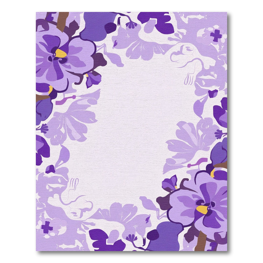 Lavender Floral Garland Frame Rug