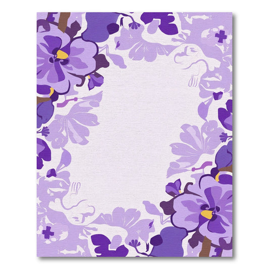Lavender Floral Garland Frame Rug