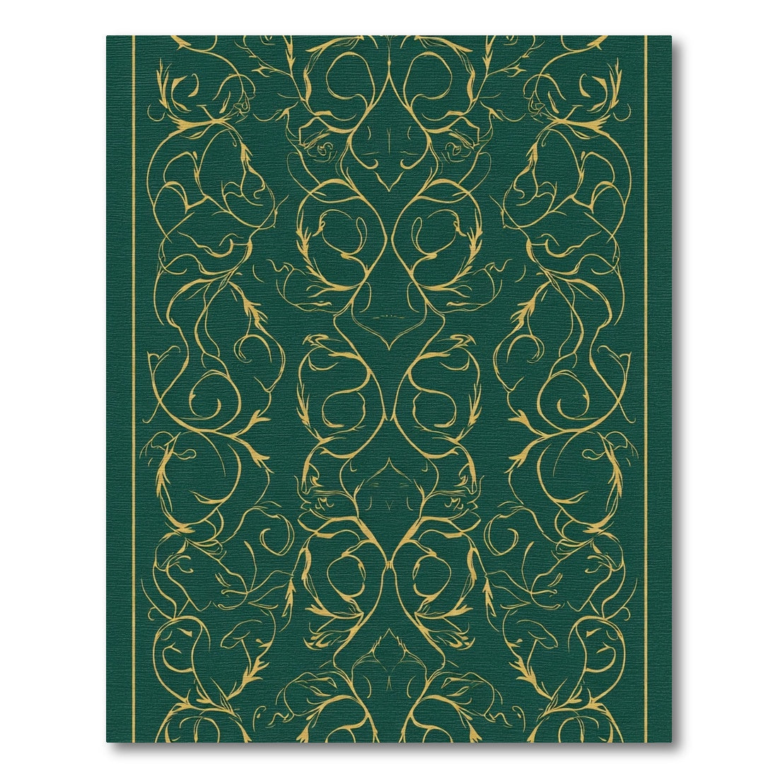 Emerald Gold Baroque Vine Symmetry Rug