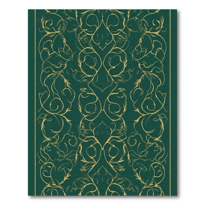 Emerald Gold Baroque Vine Symmetry Rug