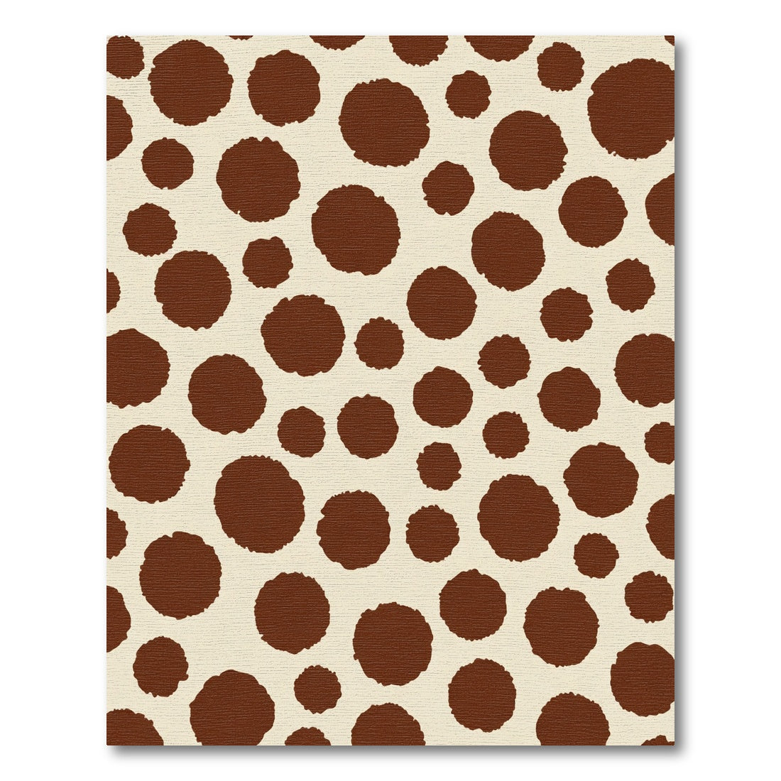 Brown Spotted Cream Abstract Circles Rug