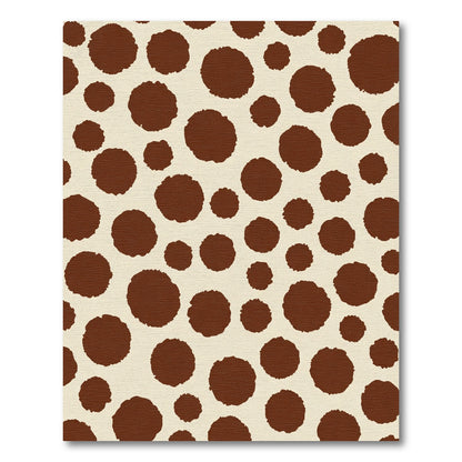 Brown Spotted Cream Abstract Circles Rug