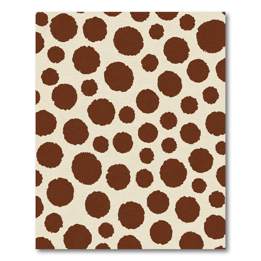 Brown Spotted Cream Abstract Circles Rug