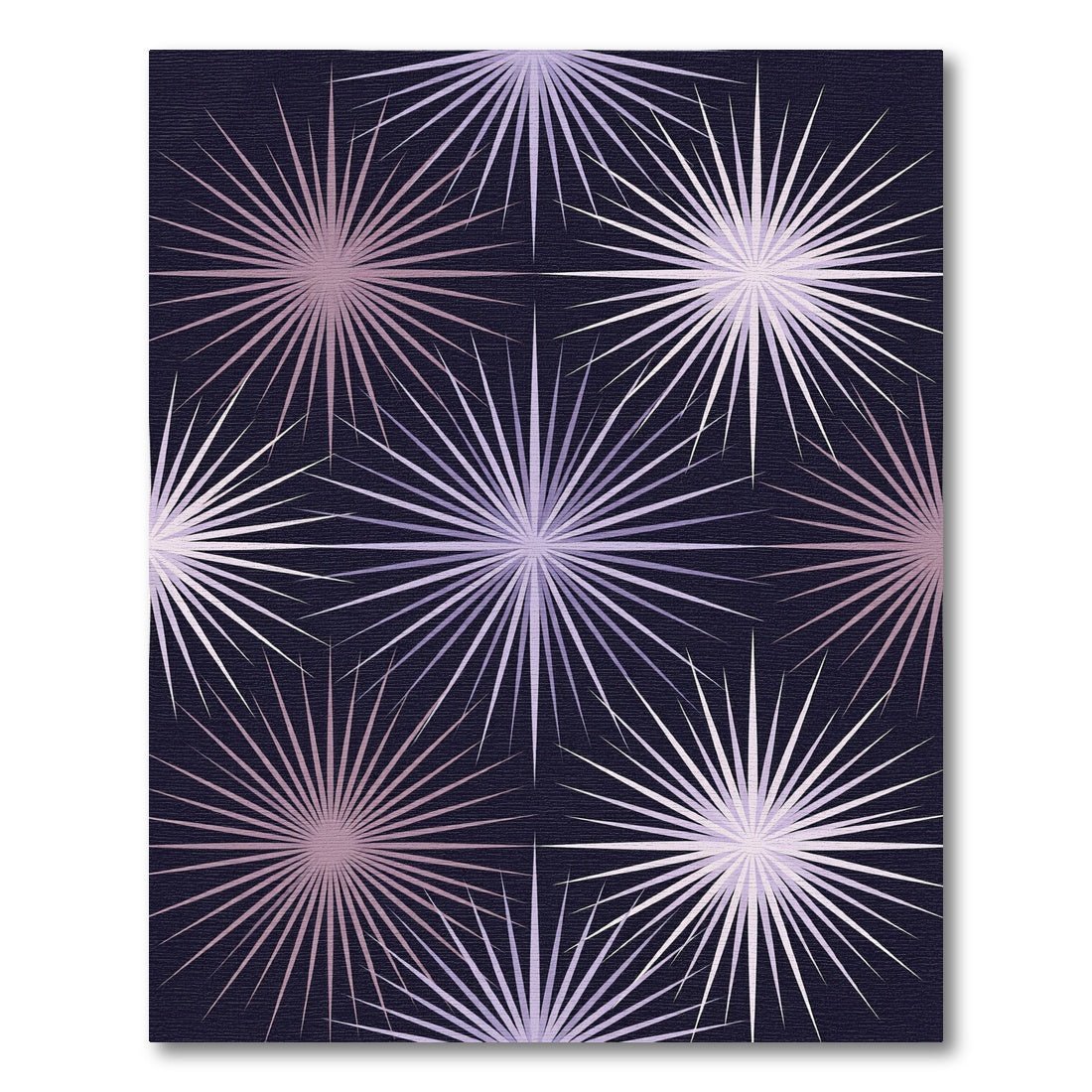 Celestial Starburst Lilac Violet Geometric Rug