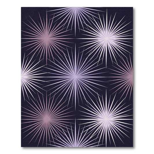 Celestial Starburst Lilac Violet Geometric Rug
