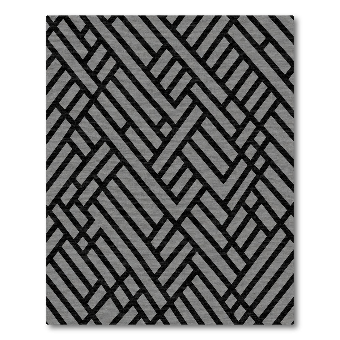 Modern Gray Interlocking Lines Rug