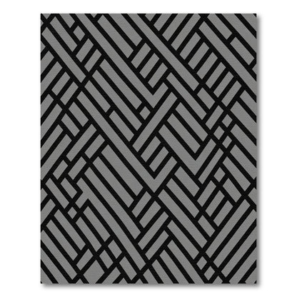 Modern Gray Interlocking Lines Rug