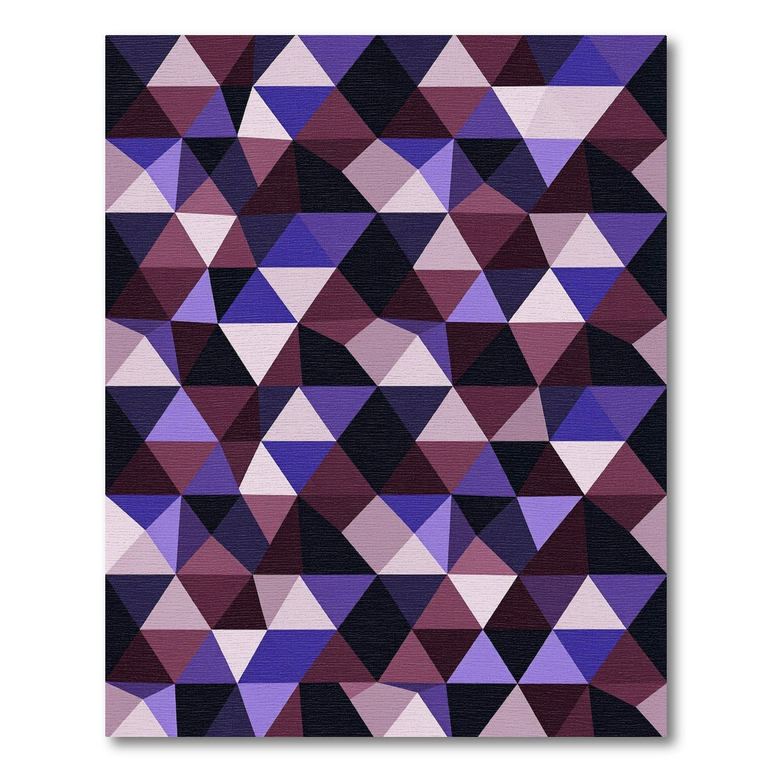 Geometric Triangles in Deep Violet Tones Rug