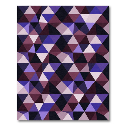 Geometric Triangles in Deep Violet Tones Rug