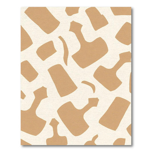 Caramel Tan Abstract Organic Shapes Rug