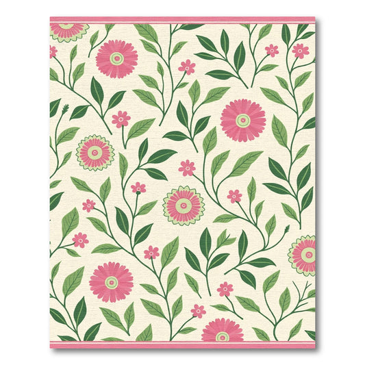 Pink Daisy Botanical Vine Rug