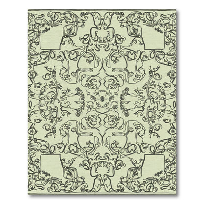 Pale Yellow Ornate Swirls Repeats Rug