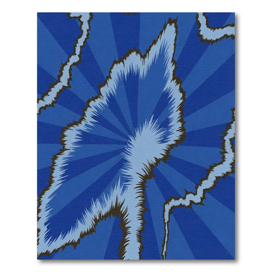 Electric Blue Jagged Bolt Rug