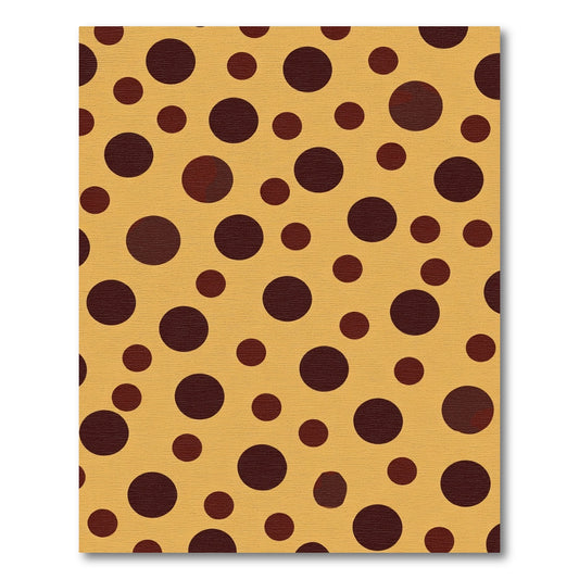 Brown Polka Dot Circles Ochre Background Rug