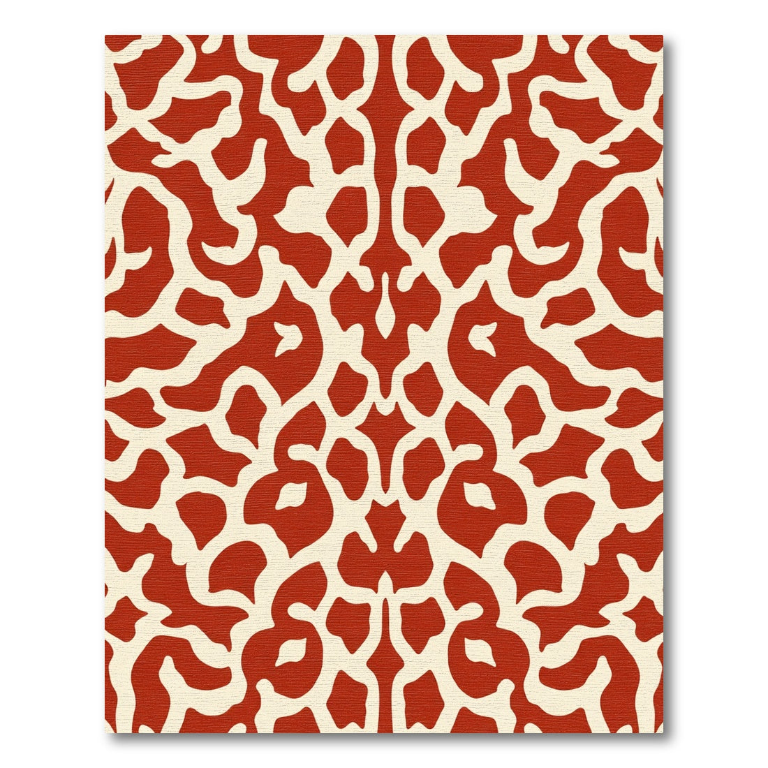 Crimson Cream Organic Lattice Rug