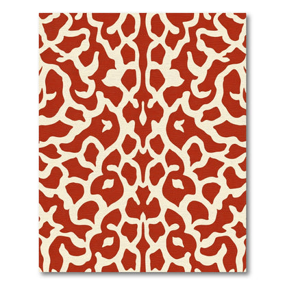 Crimson Cream Organic Lattice Rug