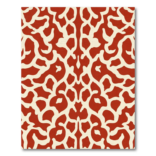 Crimson Cream Organic Lattice Rug