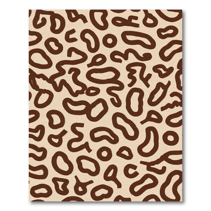 Earthy Brown Abstract Animal Spots Rug