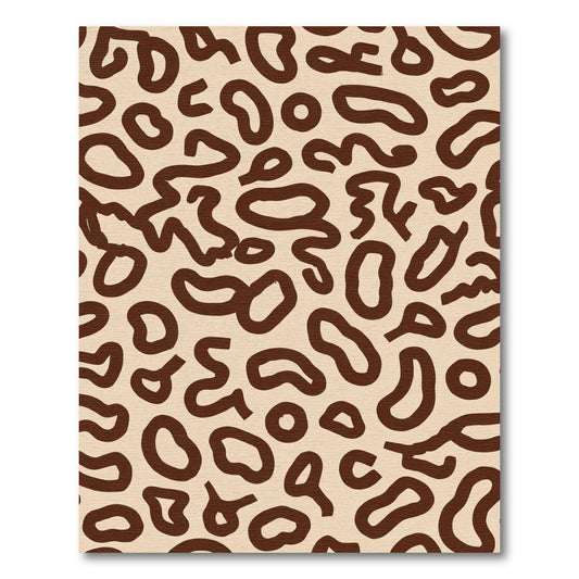Earthy Brown Abstract Animal Spots Rug