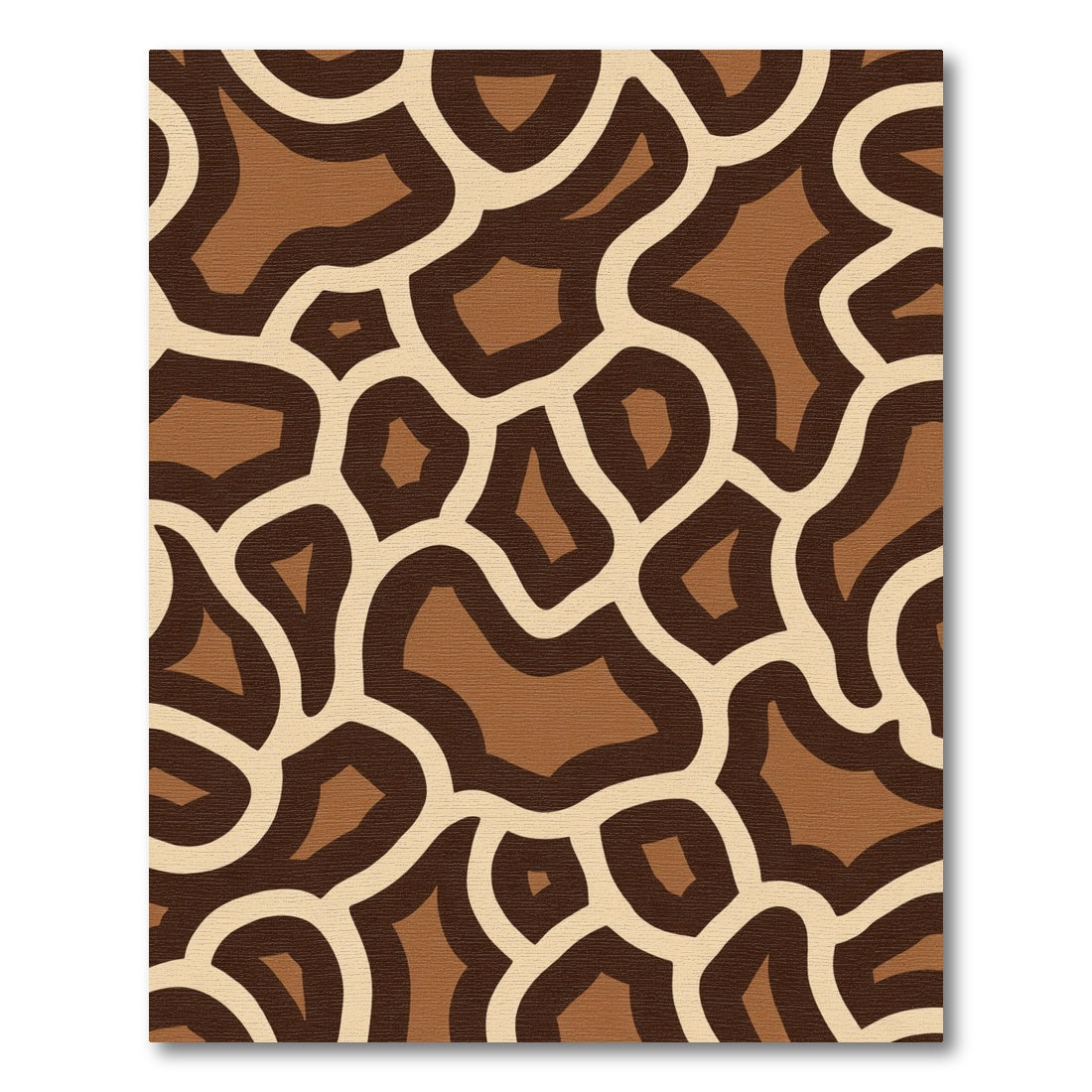 Brown Cream Abstract Giraffe Spot Rug