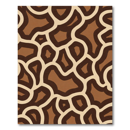 Brown Cream Abstract Giraffe Spot Rug