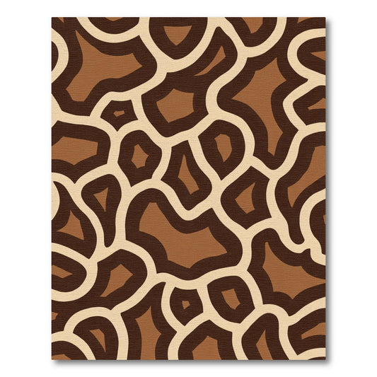 Brown Cream Abstract Giraffe Spot Rug