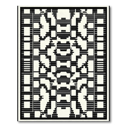 Monochromatic Abstract Geometric Block Rug