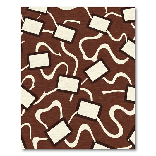 Chocolate Brown Rectangle Swirl Rug