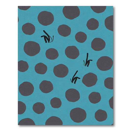 Teal Dark Polka Dot Whimsical Elements Rug