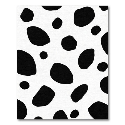 Black White Irregular Spots Field Rug