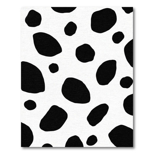 Black White Irregular Spots Field Rug