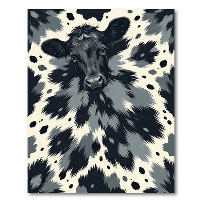 Monochromatic Cow Spots Abstract Rug