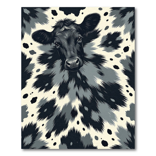 Monochromatic Cow Spots Abstract Rug